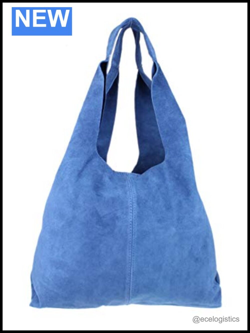 Genuine Suede Oversized Shoulder Bag with Magnetic Snaps, Hobo Style Purse